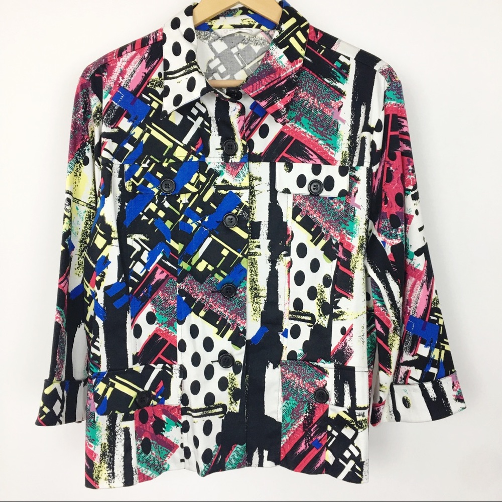 ⭐ Erin London Multicolored Unlined Jacket Size L